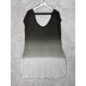 Marina Luna‎ Green & Gray Tie Dye Dress/Beach Coverup W/Pockets - Large